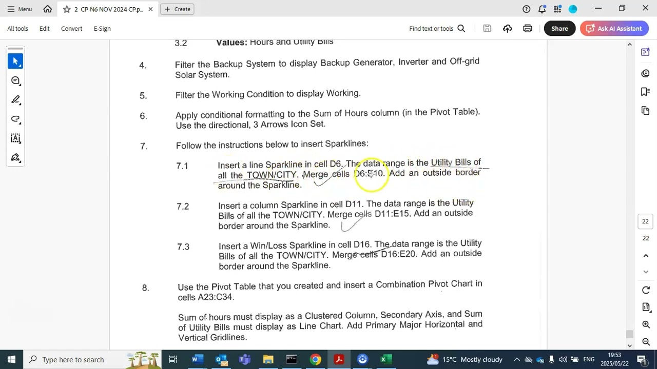 CP N6 NOV 2024 PIVOT TABLE & CHART