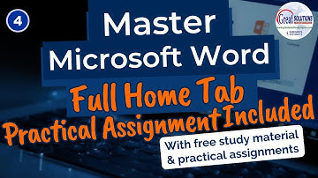 Part 4 - MS-Word Tutorial | Master the Home Tab | Word Tutorial for Beginners