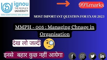 MMPH -005 MOST IMPORTANT QUESTION | IGNOU MBA |GYAN GATE