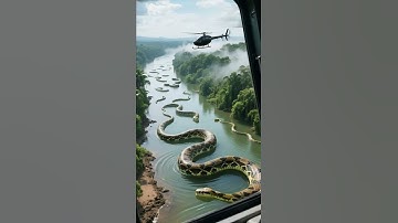 Giant Anaconda: Ruler of the Amazon River #truetrail #feedshorts #ai #snake