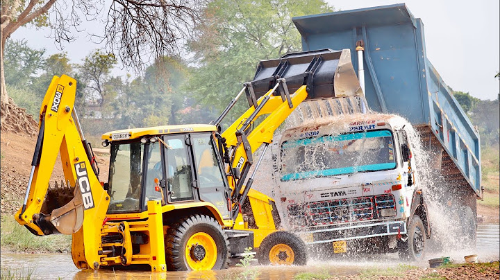 JCB Truck Washing in River | JCB 3dx Backhoe | Tata 2518 Truck | Washing with Fun