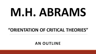 abrams orientation of critical theories