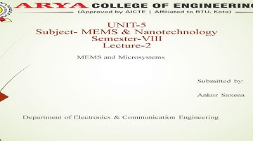 Application of Mems by Ankur Saxena