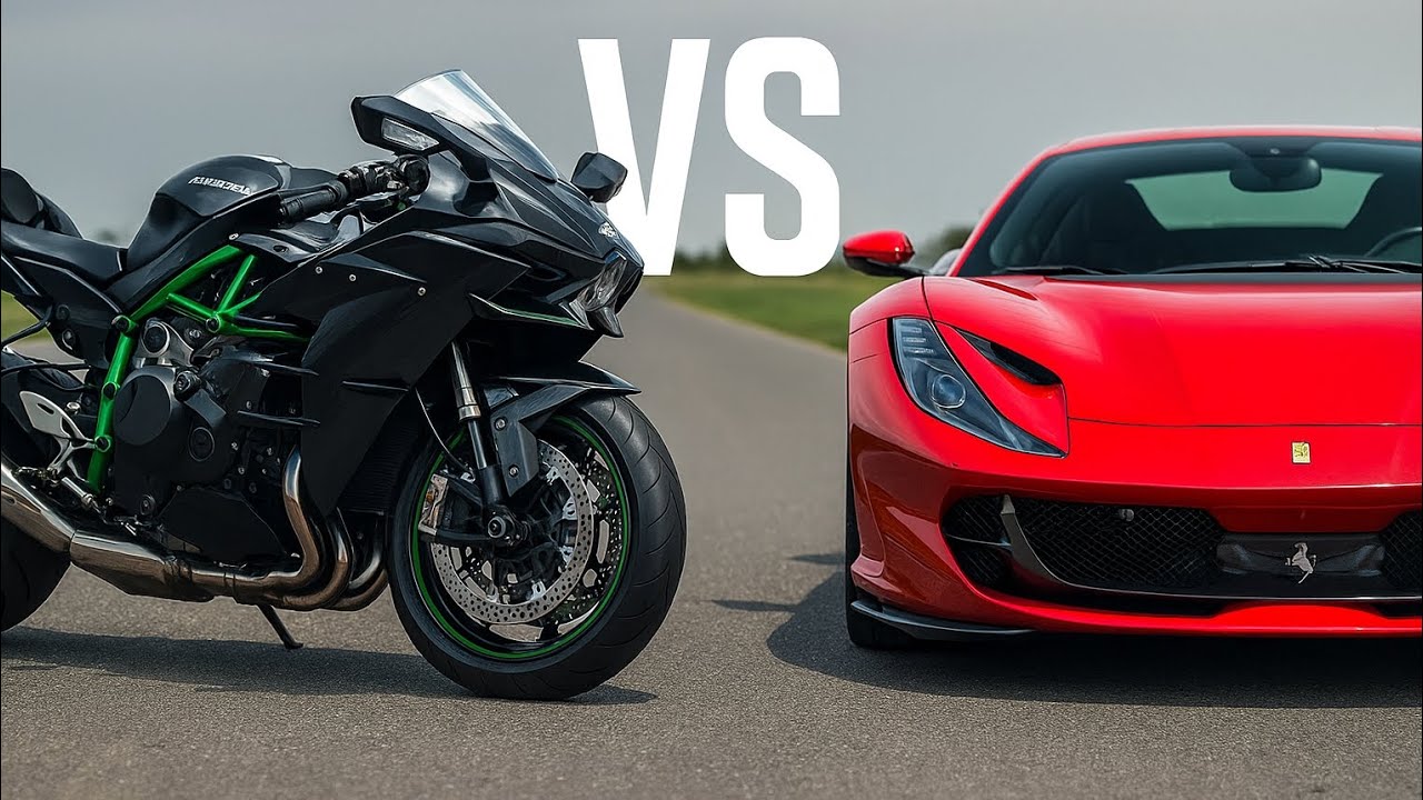 🏎️ Ferrari V4 vs Kawasaki Ninja H2R — The Ultimate Speed Battle 2026