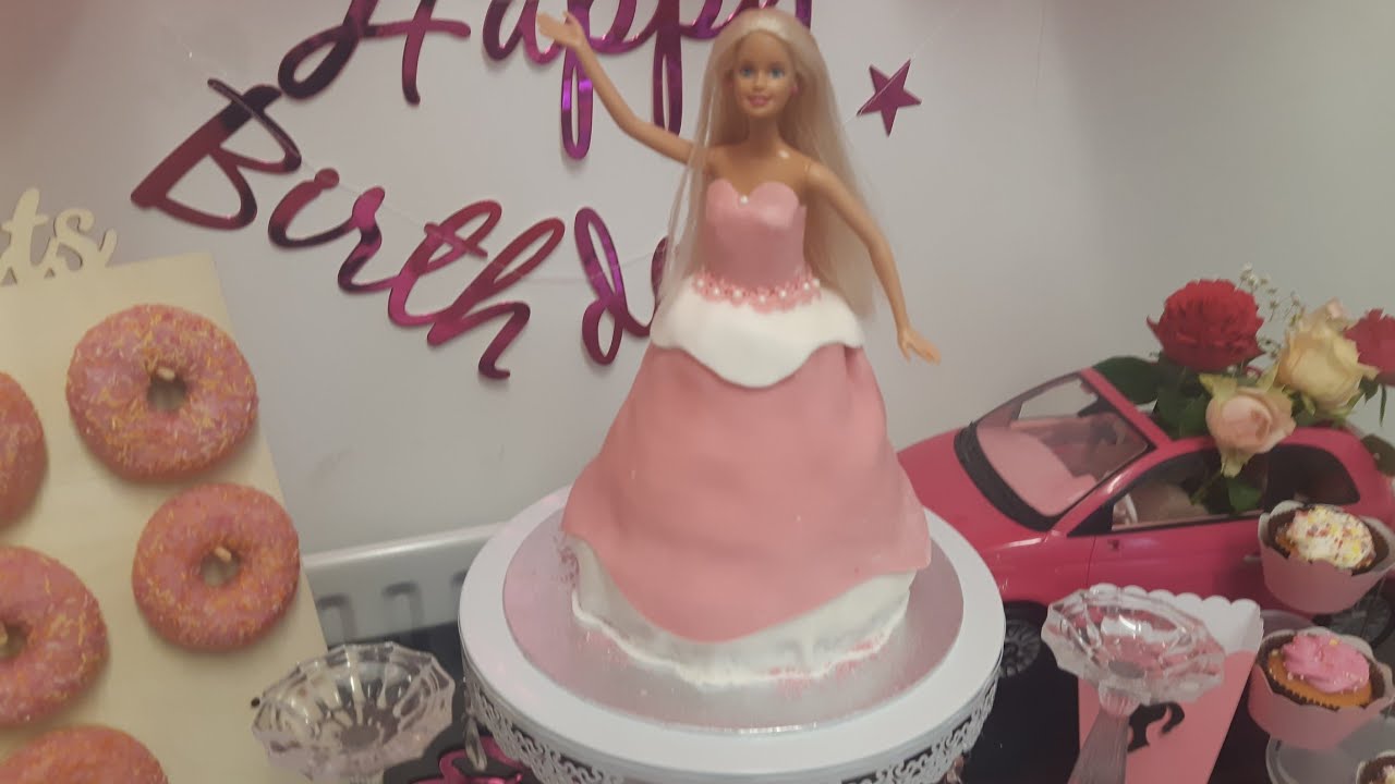 Barbie Doll Princess Birthday Cake Design Easy Tutorial Gateau Anniversaire Poupee كيكة دمياء Youtube