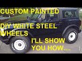 2021 Base Ford Bronco custom white painted stock steel wheels - DIY