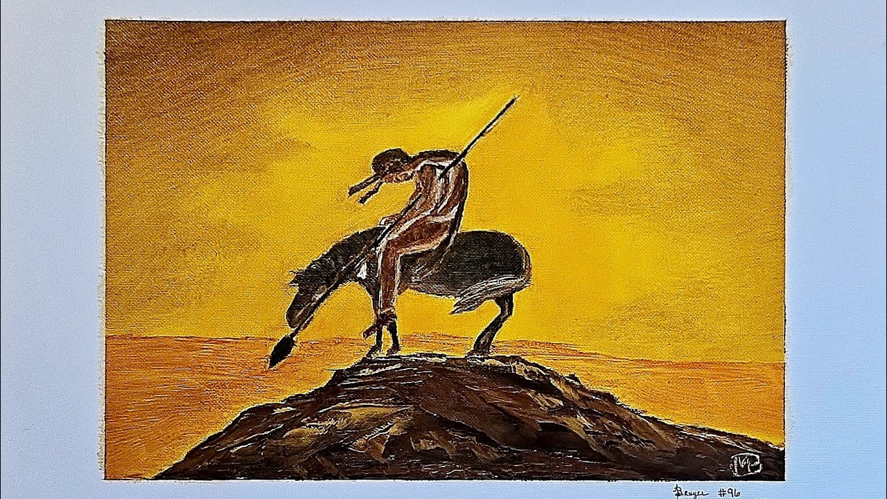 When the ride stops. Oil painting of solitude and weariness