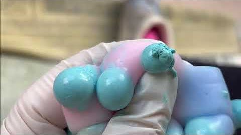 Blue Mochi cat paw pimple popping ASMR #satisfying #oddlysatisfying 