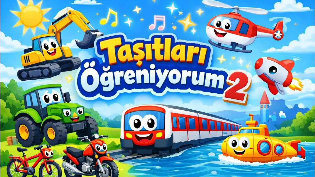Taşıtları Öğreniyorum 2 🚗🚌 | Eğitici Çocuk Şarkıları | Araçları Tanıyalım | Taşıtlar Şarkısı