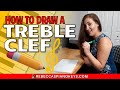 HOW TO DRAW A TREBLE CLEF ON THE STAFF | Detailed tutorial for beginner musicians and composers!
