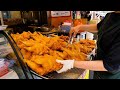 전통시장 양많고 인기많은 산더미 똥집 마늘 통닭, 의정부 통닭거리 / Korean traditional market popular fried chicken
