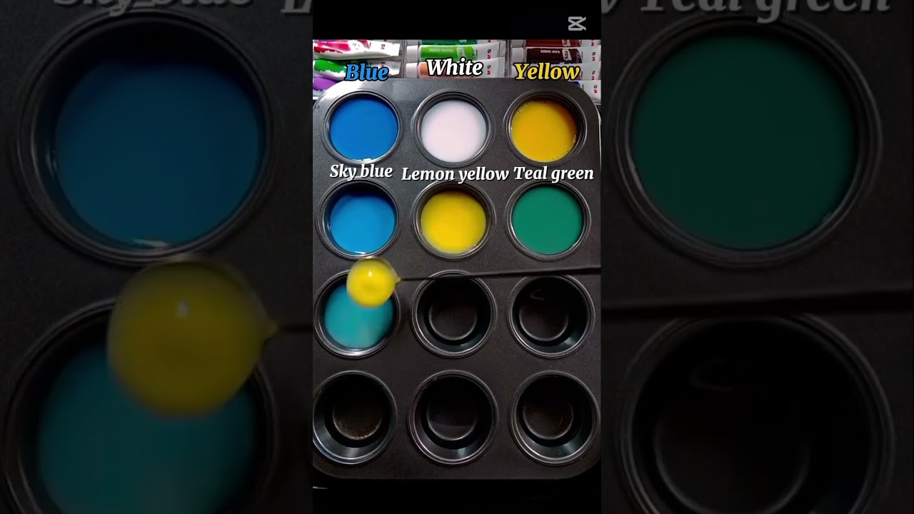 Create 9 color from 3 color blue+white+yellow 