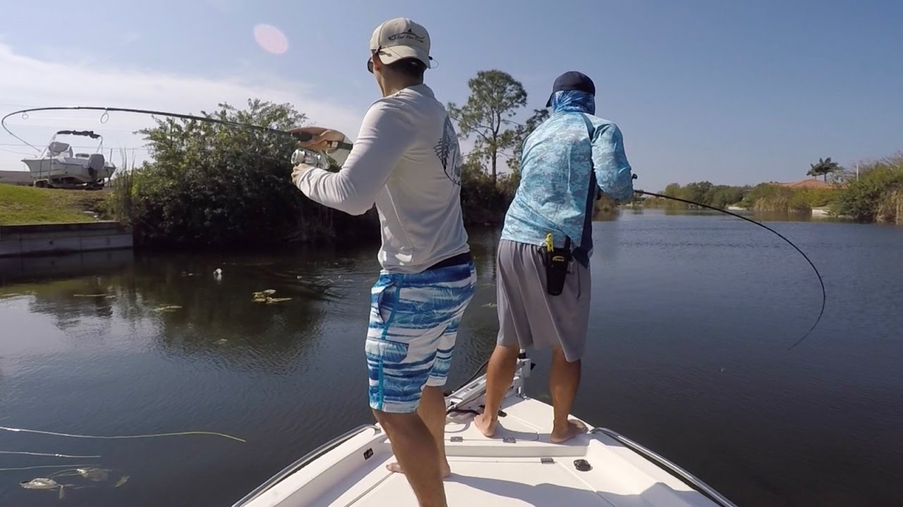Cape Coral Florida Bass Fishing Action !! YouTube