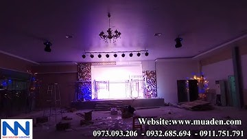 thiết kế thi công ánh sáng đèn đám cưới nhà hàng tiệc cưới đẹp hiện đại theo phong cách châu Âu