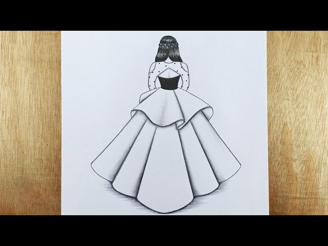 Girl with Beautiful Dress/Girl drawing/Dress drawing/How to draw a girl with beautiful dress/Drawing