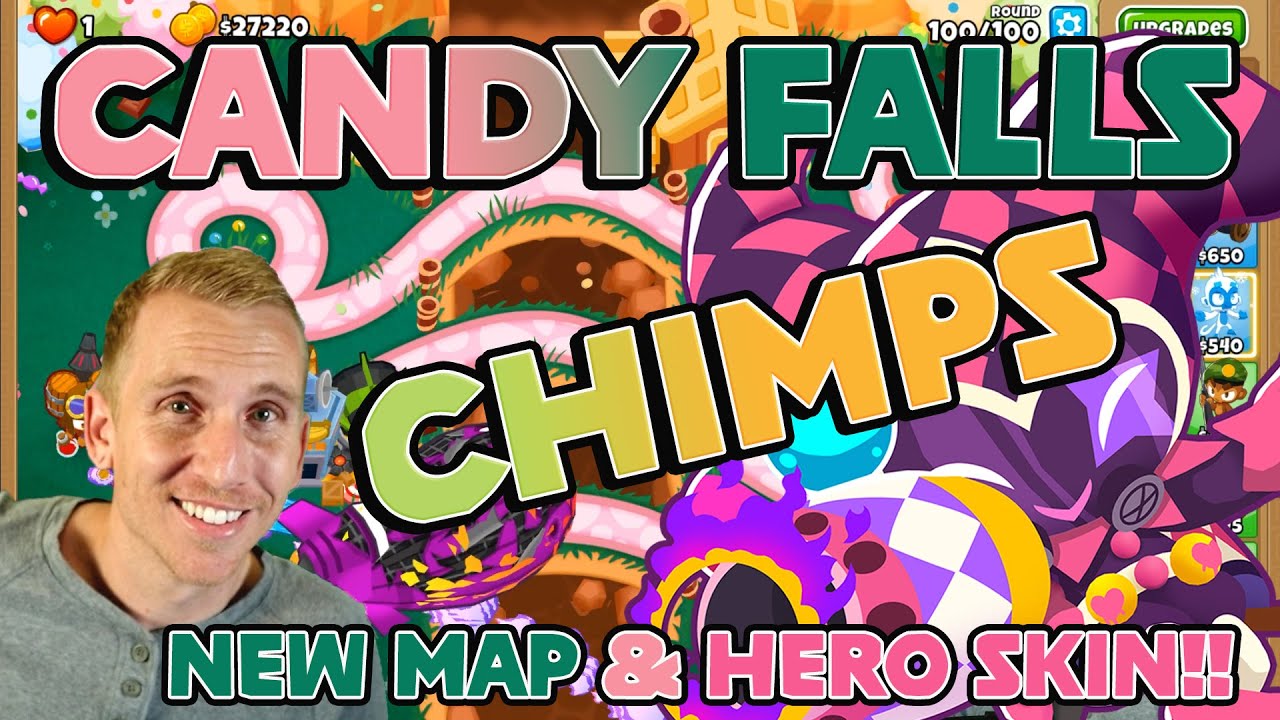 Candy Falls CHIMPS - New BTD6 Map and Hero Skin!! - YouTube