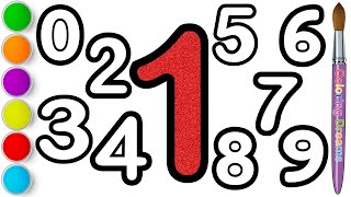 Learn Numbers By Drawing for Toddlers from 0 To 9 Counting Numbers for Kids Coloring Pages