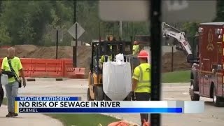 Raw sewage is now unlikely to flow into White River, according to Carmel officials