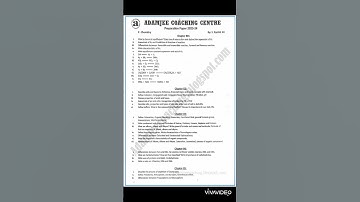 Class:10|Chemistry Adamjee Coaching Centre Guess Paper 2024