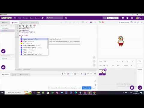 Face Emotion Detector program using Python Coding in PictoBlox