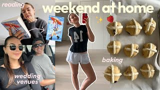 vlog: a weekend at home with me! baking, reading, wedding venues