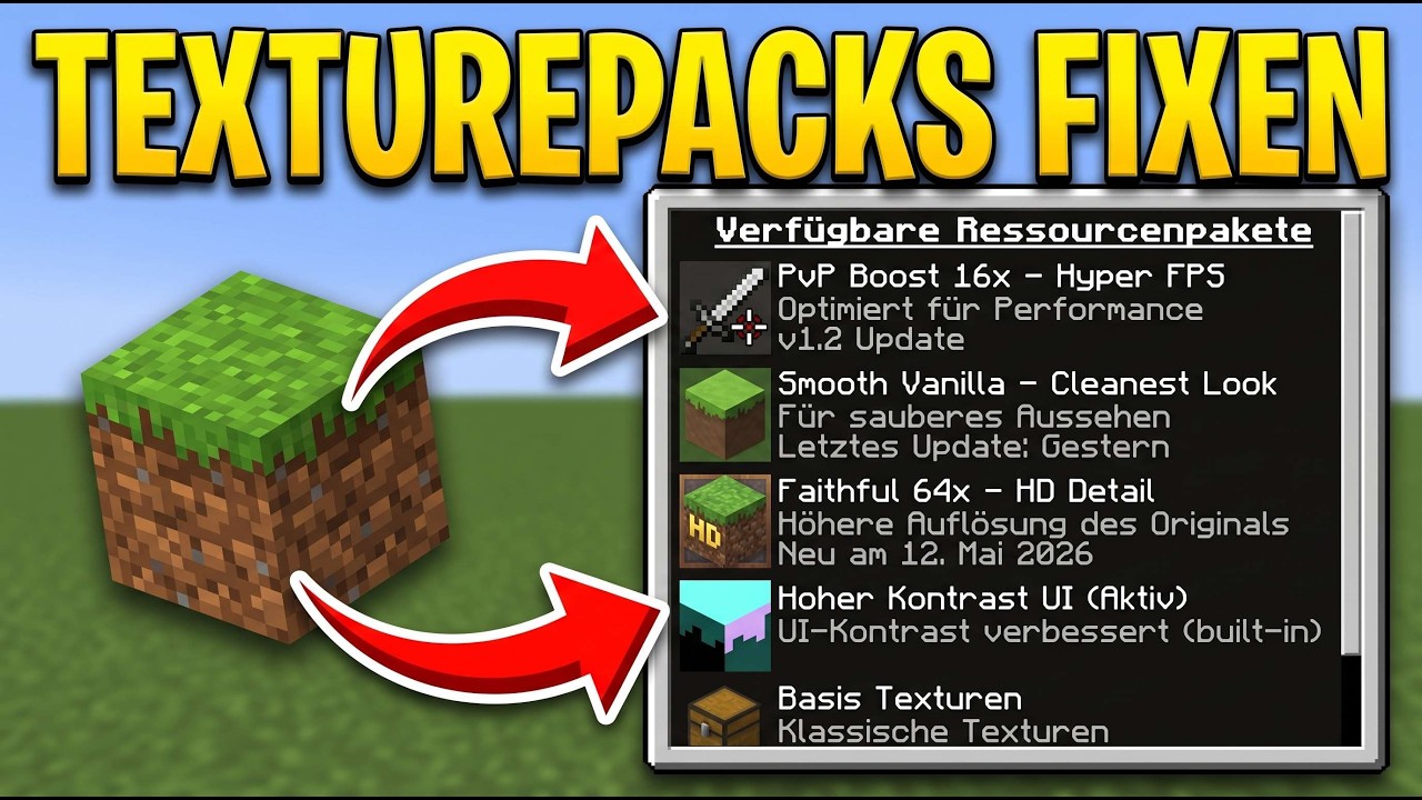 Texture Packs in Minecraft Funktionieren Nicht? (Lösung) - YouTube
