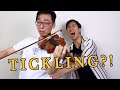 Playing Violin while getting TICKLED