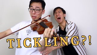 Playing Violin While Getting Tickled