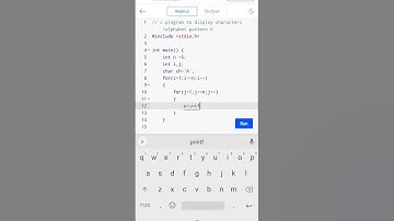 c program to display characters/alphabet pattern 6 #cprogramming #codingguru #shorts 😎