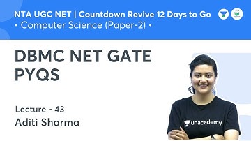 DBMC NET GATE PYQs | Computer Science | NTA UGC NET JRF 2021 | by Aditi Sharma