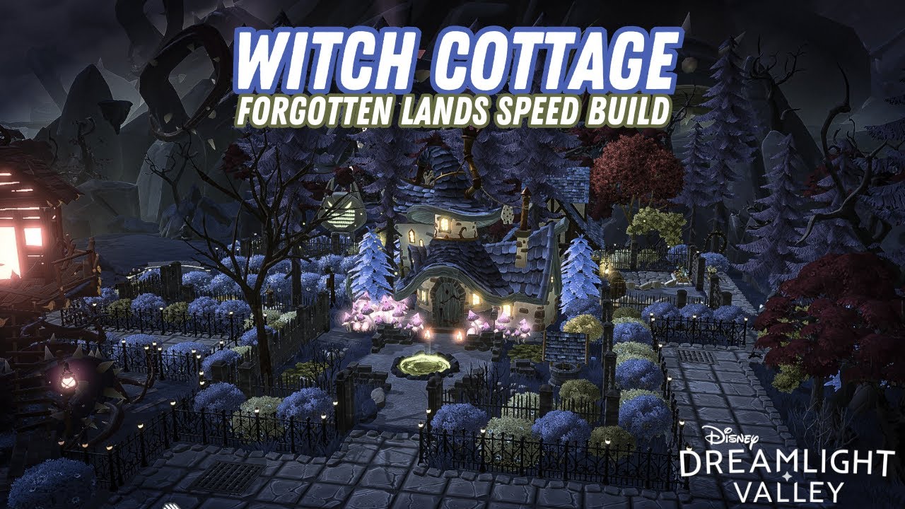 Witch Cottage Forgotten Lands Speed Build || Disney Dreamlight Valley ...