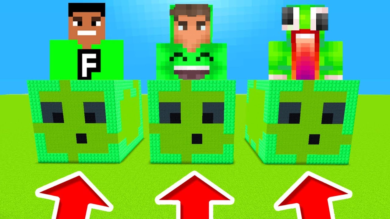 Minecraft PE : DO NOT CHOOSE THE WRONG SLIME! (Unspeakablegaming, FuzionDroid & Jelly)