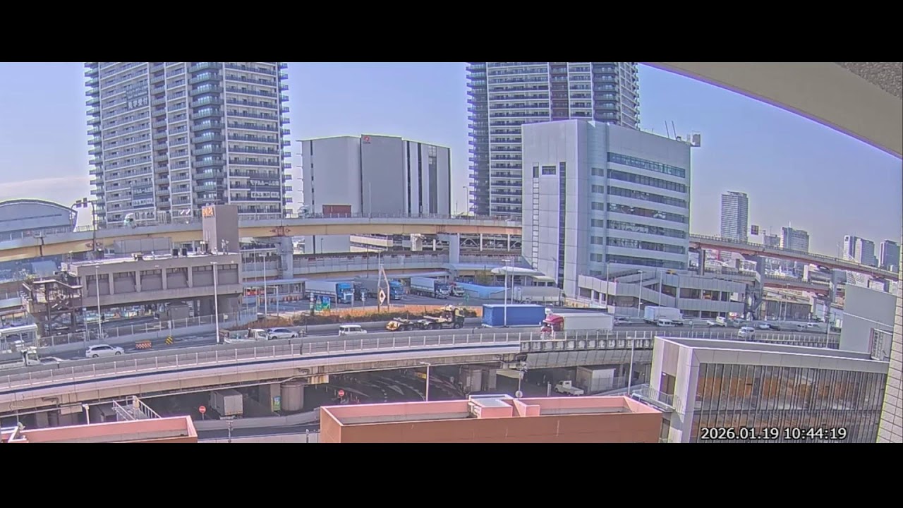 阪神高速3号神戸線 京橋PA付近 ライブカメラ Japan Hanshin Expressway No.3 Kobe Line Kyobashi rest area near Live Camera.