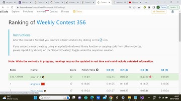 Leetcode weekly contest 356 live global rank 339