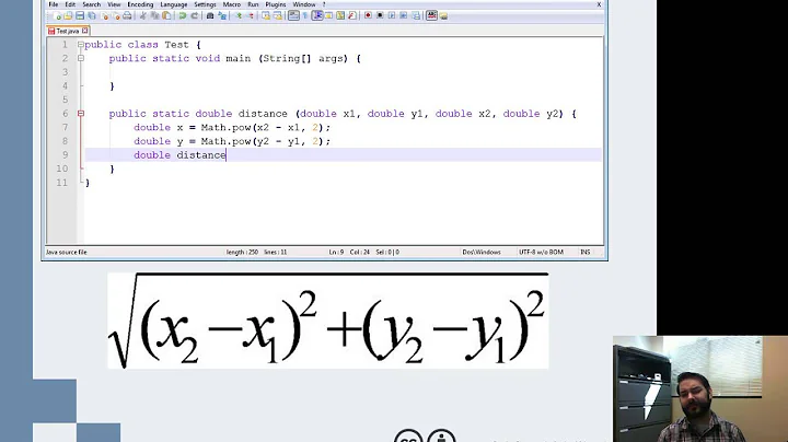 Writing the Distance Method in Java