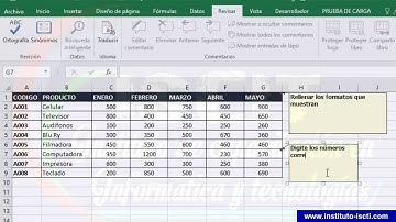 LECCIÓN_01 - CAPÍTULO_08 = CURSO DE EXCEL BÁSICO Insertar Comentarios en celdas de Excel