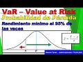 Qué es el VaR y cómo se calcula. Value at Risk. Valor en Riesgo. Probabilidad de Pérdida. Finanzas