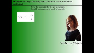 Solving a two-step linear inequality with a fractional coefficient (Ex 2)