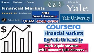 Financial Markets | Coursera | Week 2 Solutions With Honors Quiz Answers | 100% Marks