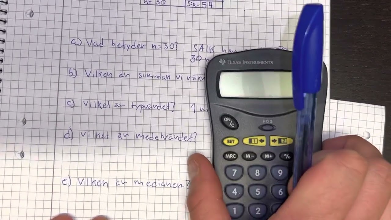 Lägesmått från tabeller och diagram (åk 7)