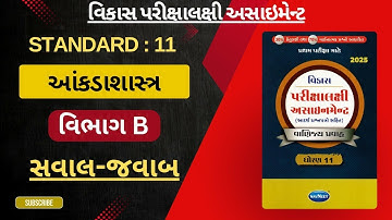 Standard 11 Statistics Vikas Assignment Section B Solution || Vikas Assignment 2025 ||Standard 11 ||