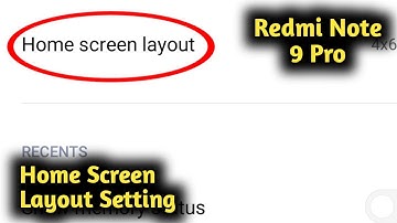Redmi Note 9 Pro Home Screen Layout Setting