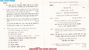 B.com 2nd Year - Macro-Economics 2016 Latest Question Paper [SOL](A.O.06)