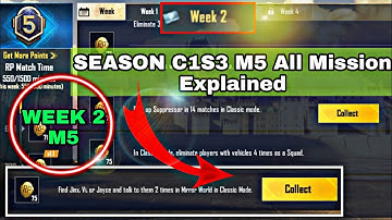WEEK 2 SEASON C1S3 M5 | ALL ROYAL PASS MISSION FULL EXPLAINED | PUBG & BGMI | URDU/HINDI