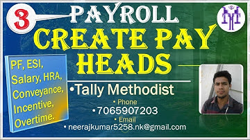 Payroll under Create Pay heads in tally in hindi Part-3