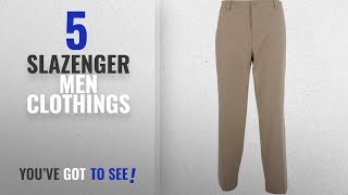 Top 10 Slazenger Men Clothings [ Winter 2018 ]: Slazenger Men's Tech Flat Front Golf Pants, (Stone,