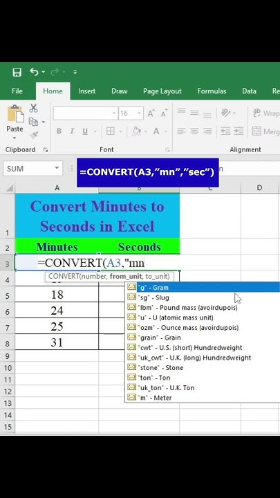 ππConvert Minutes to Seconds in Excelππ || #shorts #ytshorts #short # ...