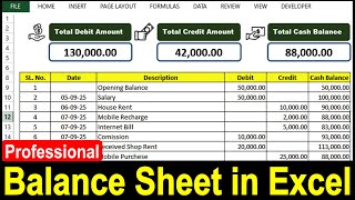 Excel এ Debit Credit Sheet Design করুন একদম প্রফেশনাল ভাবে II Excel Tutorial Bangla