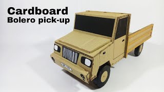 How to make Mahindra Bolero pick-up from cardboard .|| Nandan art and craft ||