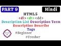 HTML5 | dl Tag | dt Tag | dd Tag | Tutorial In Hindi By NonTechBg | Web Development | Web Designing|